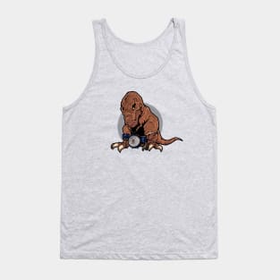 T-Rex Playing the Drums Tank Top